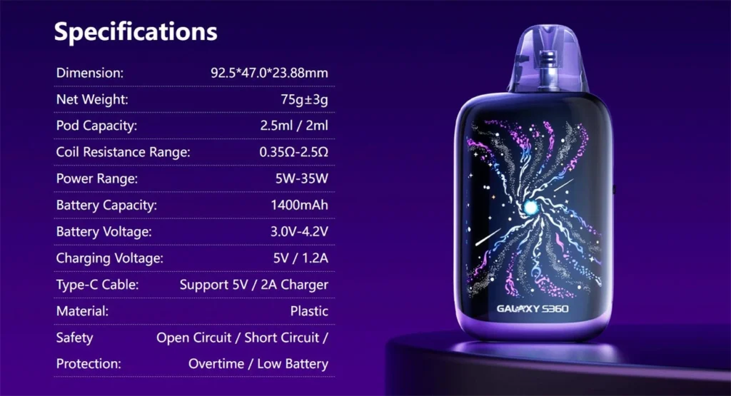 پاد سیستم گلکسی اس ۳۶۰ لاست ویپ Lost Vape Galaxy S360 Pod Kit
